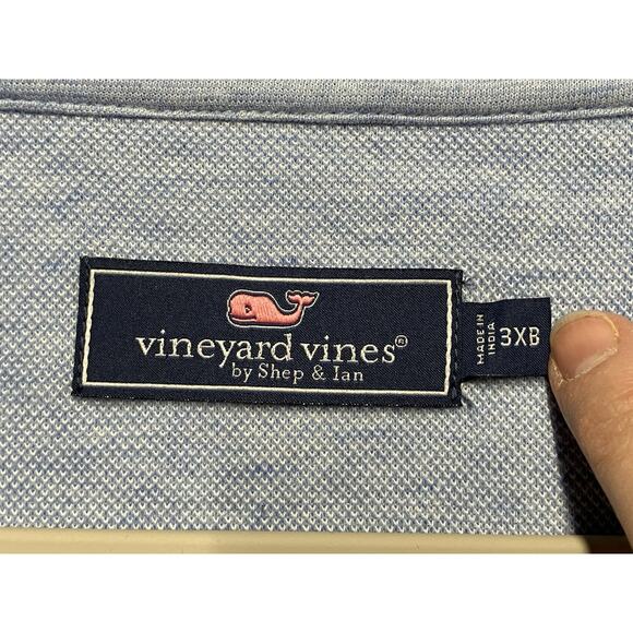 Vineyard Vines Shirt Men’s Sz 3XB Light Blue Breaker Saltwater 1/4 Zip Pullover - Picture 6 of 10